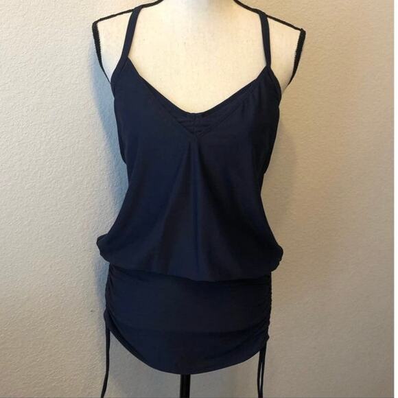 ATHLETA Side Scrunch Tankini Top in Navy size 36 B/C - Picture 4 of 11